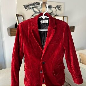H&M red velvet blazer EUC, size 7-8